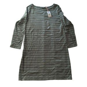 * Vineyard Vines Size Medium, Green Dyed Striped Knit Dress NWT